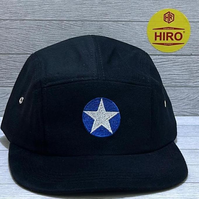 DI115 >> [COD]Topi Distro Pria/Topi Snapback Bordir Bintang 5panel New Model/Topi Hip-Hop Keren