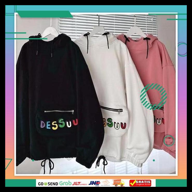 PROMO DESSUU SWEATER HOODIE WANITA KOREAN STYLE - HOODIE SWEATER OVERSIZE SWEATSHIRT KEKINIAN BAJU B
