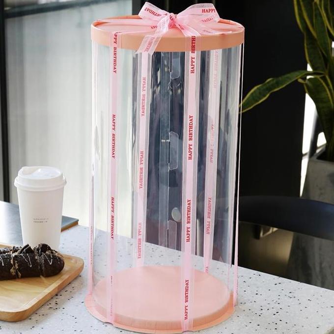 Box kue tart mika bulat 8INCH untuk 4 TINGKAT kue