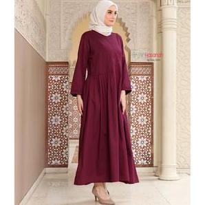 Terbaru Jv Hasanah Faiza Rample Dress - Gamis Katun Rample Allsize