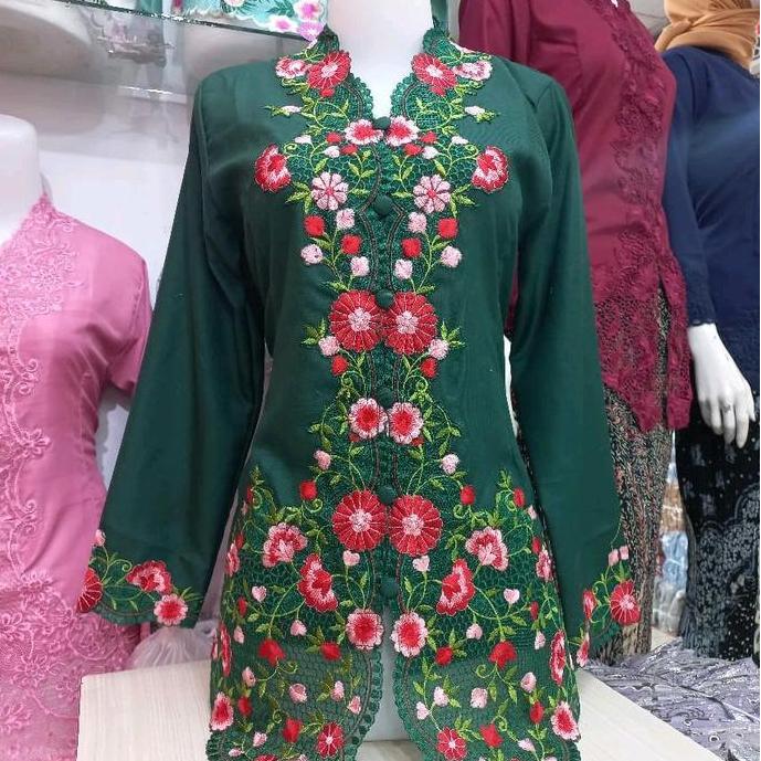 *Realpict Atasan Kebaya Encim Dewasa/Kebaya Jumbo/Kebaya Encim Betawi/Kebaya Encim toyobo Motif Bung