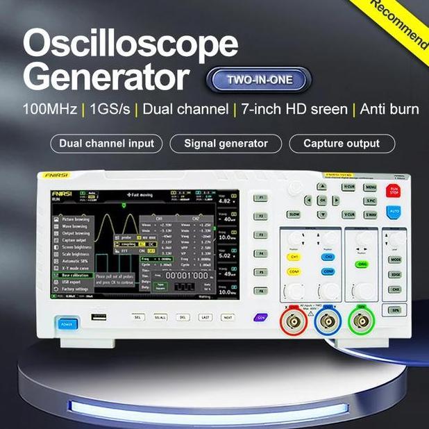 Osiloskop Digital Oscilloscope Dual Channel 100MHz 1 GSa/s FNIRSI 1014D