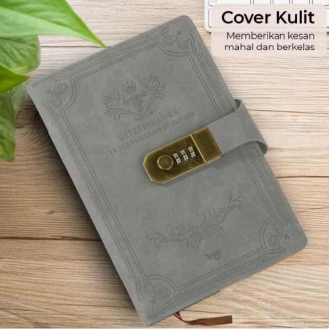 Buku Diary Harian Pin Password Kode Kunci Sandi Notebook Notes Book Kertas Kulit Catatan Agenda Kerj