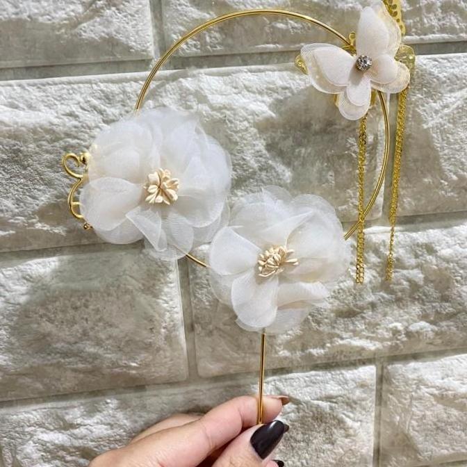 Ready HIASAN KUE TUSUK GOLDEN RING BUNGA DAN KUPU2