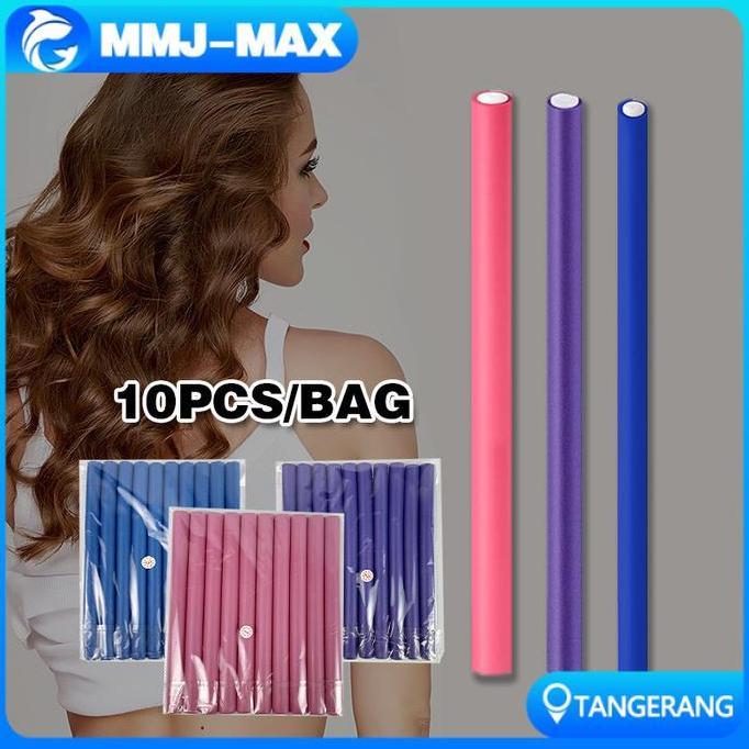 CLUCK 10pcs Alat Keriting Curly Hair Curler Pengikal Rambut Roll Rambut Sosis