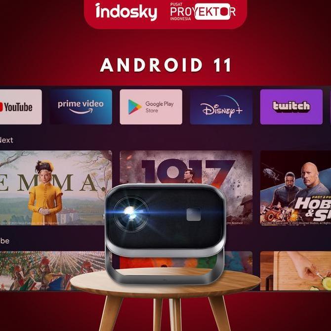 Pusat Proyektor Indonesia - Indosky Sky S7 Android Projector 200 Ansi Lumens 1080P Layar Led Proyekt