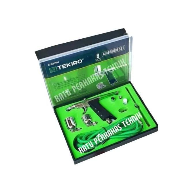 Promo Tekiro Air Brush Set 8 Pcs 0.3 Mm / Airbrush Kit Paint Spray Gun Spet Pen Lukis Mural Grafiti 