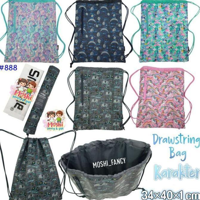 Tas Drawstring / Tas Serut Renang Sport Les / Tas Serut Anak Perempuan dan Anak Laki-Laki