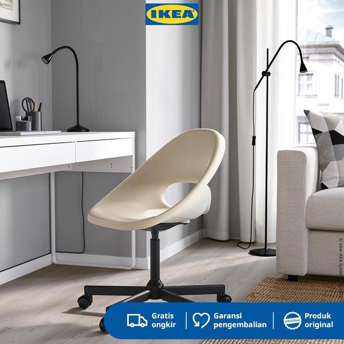 IKEA ELDBERGET/MALSKAR Kursi Kerja / Belajar Putar Krem/Hitam