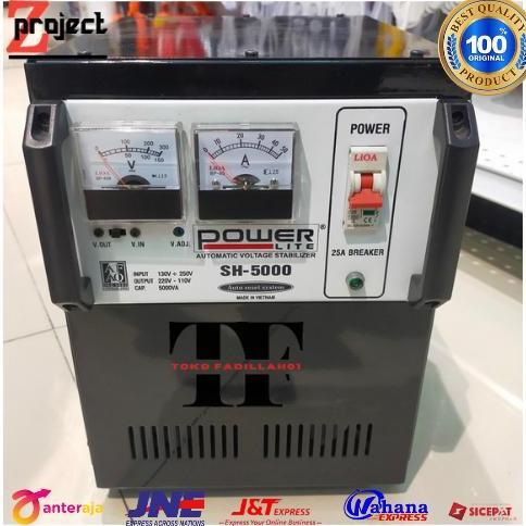 BEBAS ONGKIR - POWERLITE Stabilizer Analog SH 5000 VA / stabilizer powerlite 5 Kva