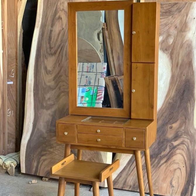 Meja rias minimalis jati Set meja rias jati minimalis modern kekinian