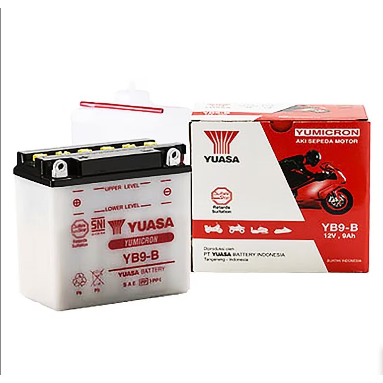 Accu Yuasa aki motor YB9-B 9Ah Aki Thunder 125 250 Pulsar