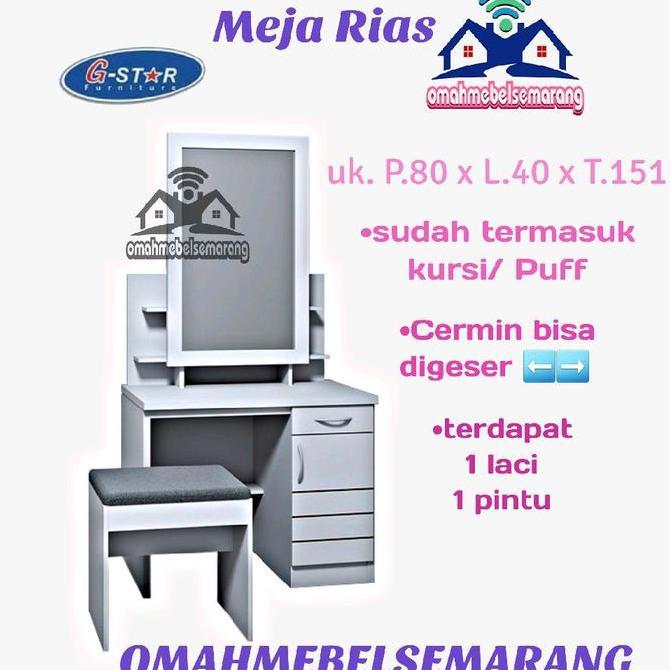 meja rias tolet GSTAR KARIN Dressing table cermin kotak sliding Furniture Mebel Minimalis