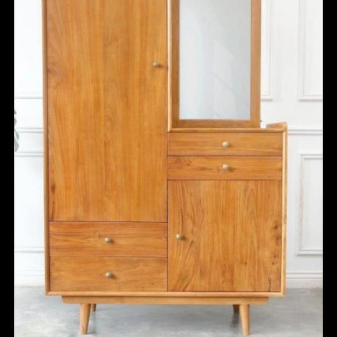 lemari minimalis meja rias kayu jati