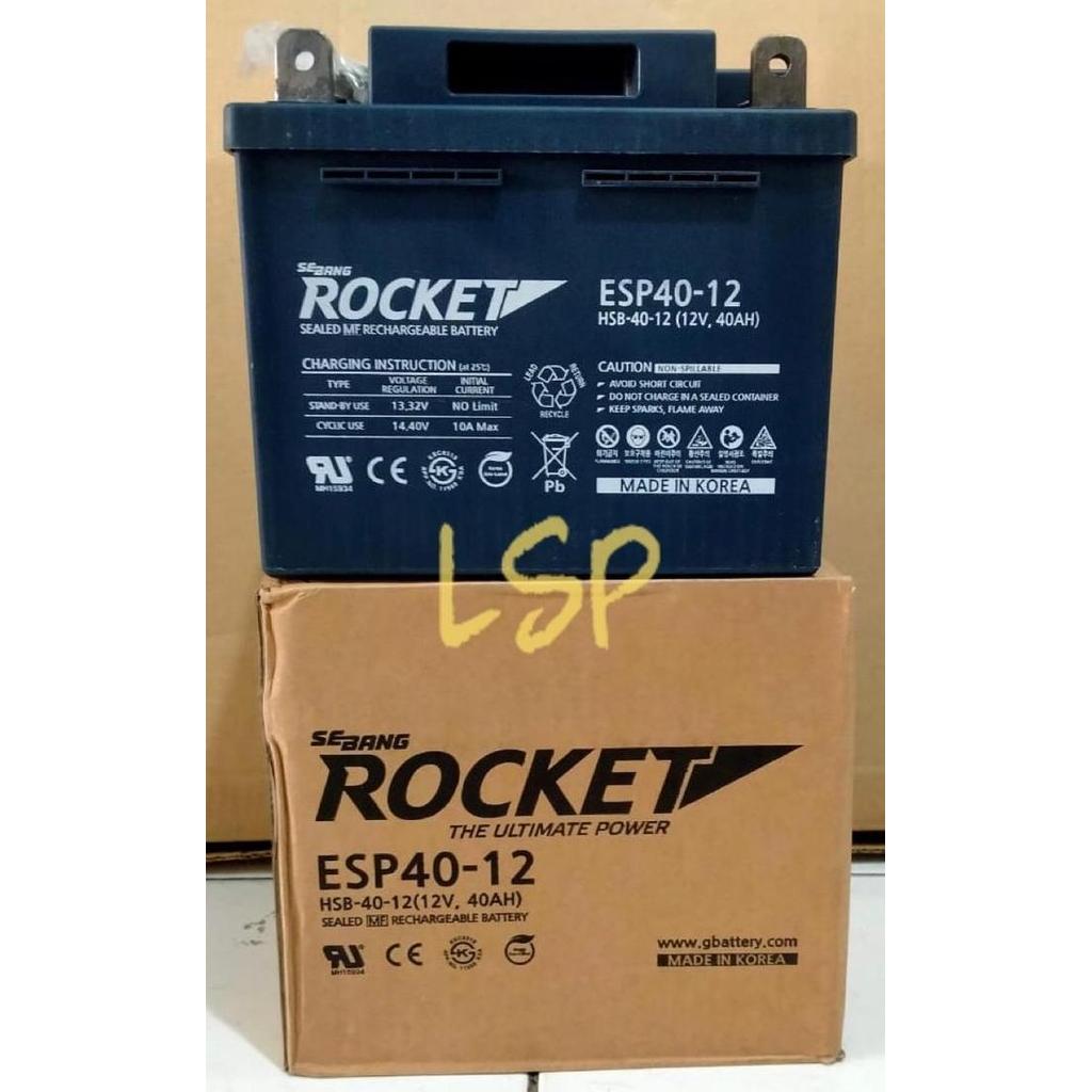 Aki Rocket ESP40-12 VRLA 12V 42Ah Baterai Accu Rocket ESP 40-12