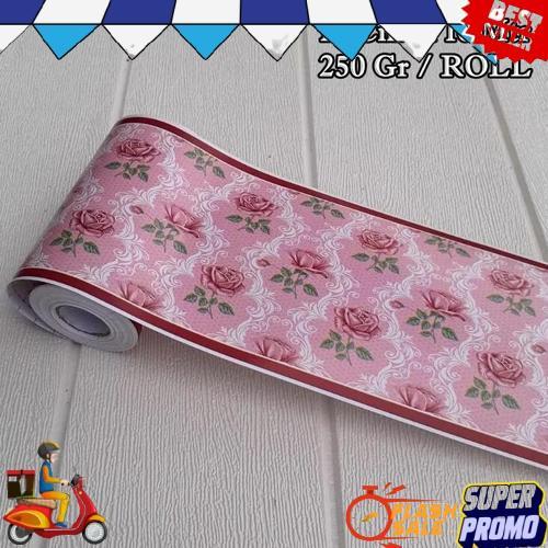 HotSale List Border Stiker 10 Meter Wall Border List Border Motif Bunga List Wallpaper Dinding Borde