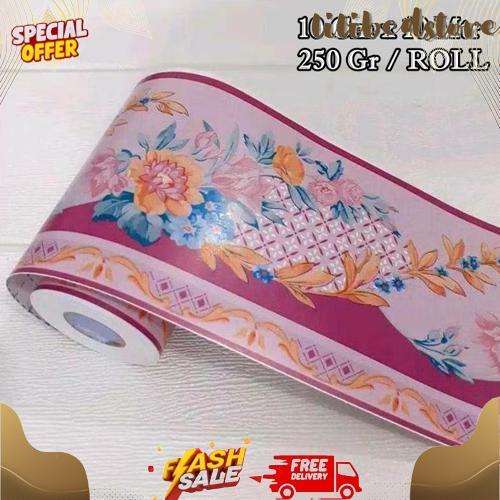 New List Border Stiker 10 Meter Wall Border List Border Motif Bunga List Wallpaper Dinding Border Li