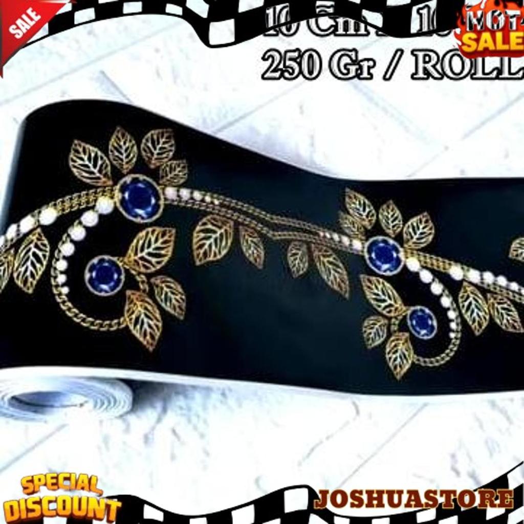 Termurah List Border Stiker 10 Meter Wall Border List Border Motif Bunga List Wallpaper Dinding Bord