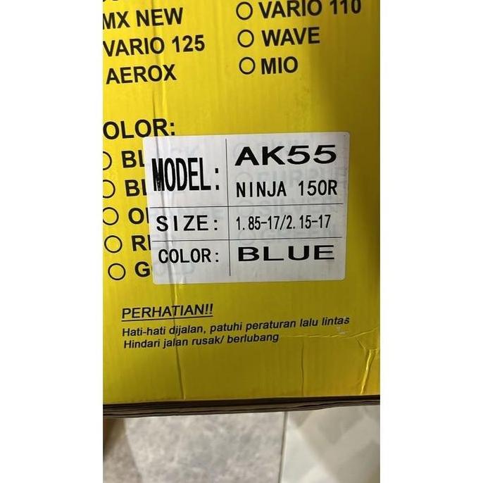 DAIKAKU Velg pelk pelek VND ak 55 Ak55 Ninja R SS RR Ukuran 185/215 Warna hitam  Orange dan biru