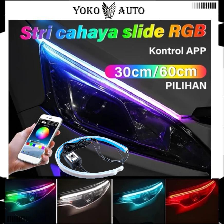 Yoko Auto Lampu Alis Led RGB Maxmoto Alis Motor RGB Android App Controller Alis RGB 60cm/30cm AES