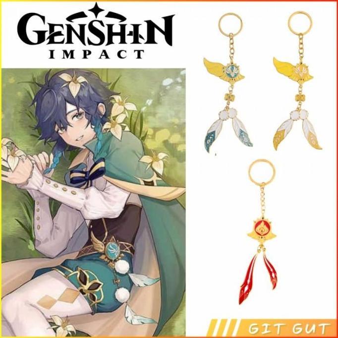 Keychain Gantungan Kunci Genshin Impact Venti Luminous Feather