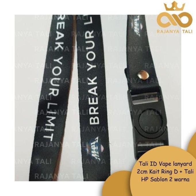 Tali Id Vape Lanyard 2Cm Kait Ring D + Tali Hp Sablon 2 Warna