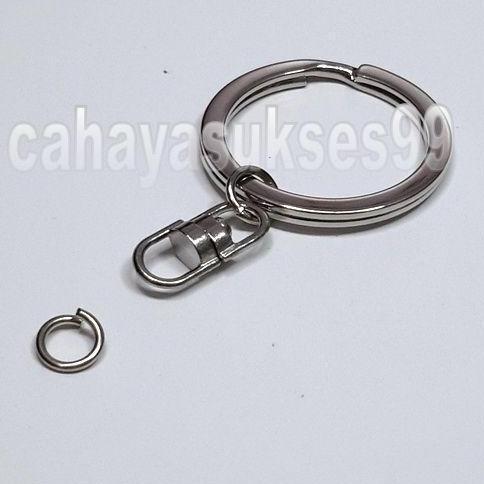 Ring Gantungan Kunci Gepeng Pipih 2,8cm Keychain Ring IMPORT 12pcs