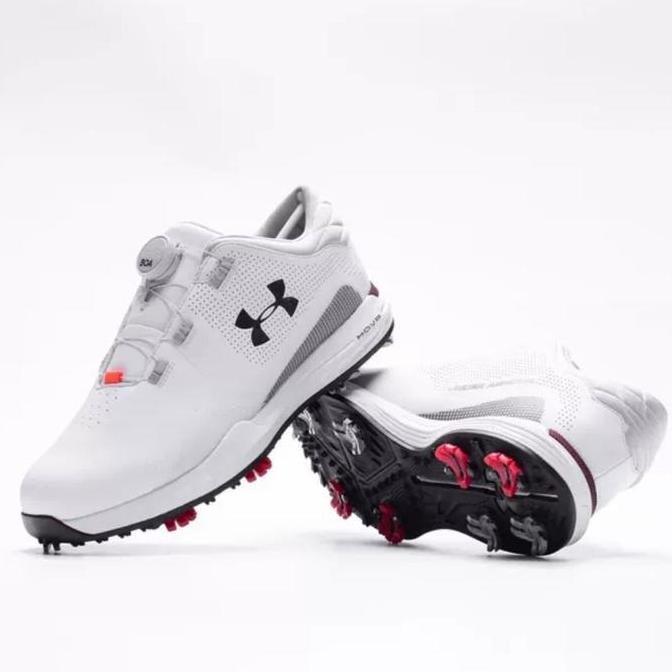 Under Armour Sepatu Golf Pria Tahan Air Non-Slip Bernapas Spin Button