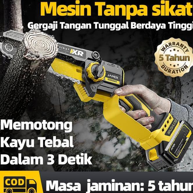 Codjaper Mesin Chainsaw Cordless Gergaji Gergaji Rantai Elektrik Mini Gergaji Listrik Senso Bormini