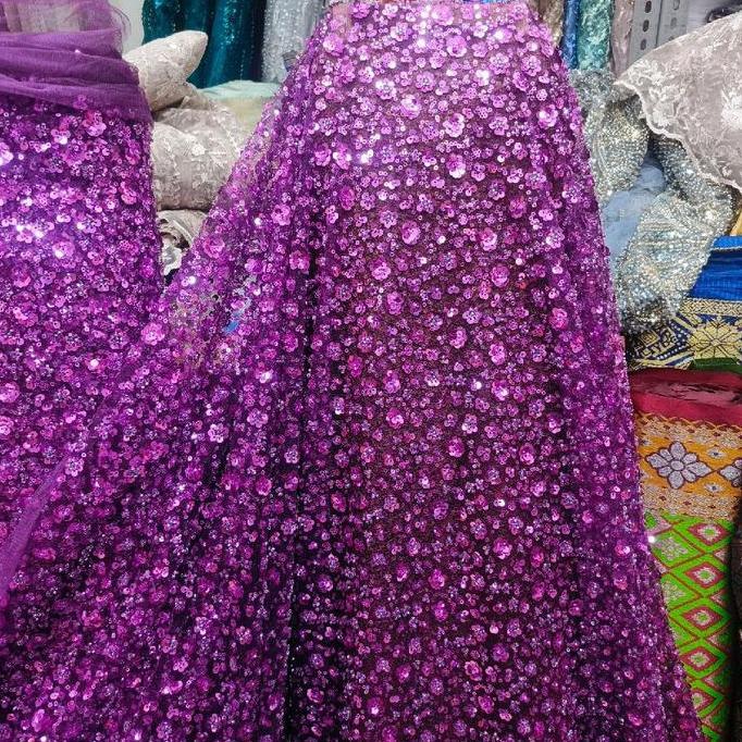 Kain Tile Payet / Kain Tile Payet Super Mewah / Bahan Brokat Kebaya