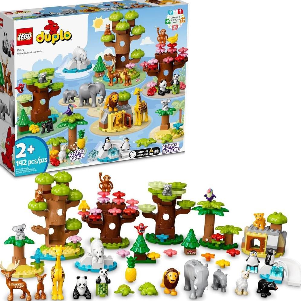 DUPLO Wild Animals of The World Building Set, Includes Sounds, World Map