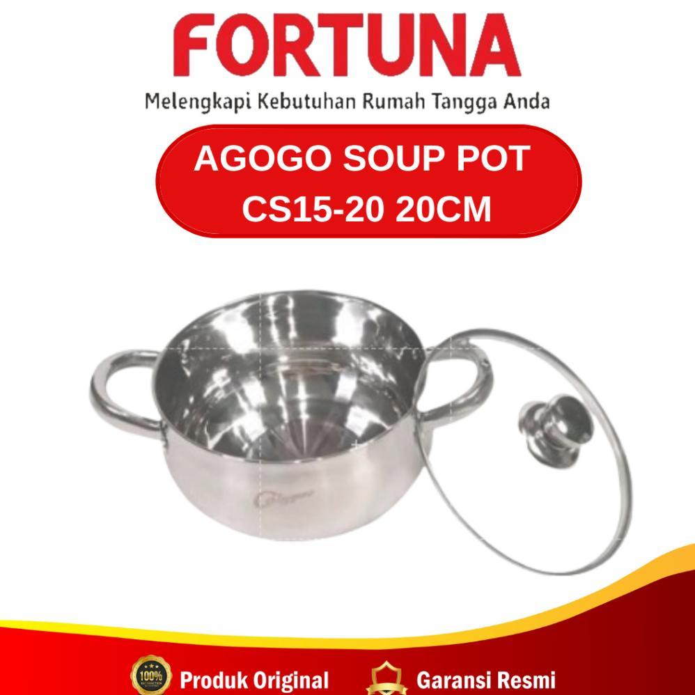 Agogo Soup Pot Cs15-20 20Cm Gagang Stainless