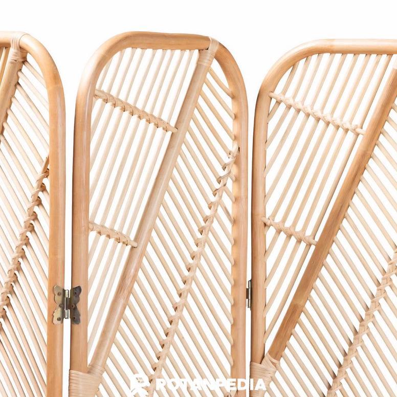 Sekat Pembatas Ruangan Rotan Minimalis 3 Pintu | Sketsel Penyekat Ruangan Rotan | Rupa - Rotanpedia