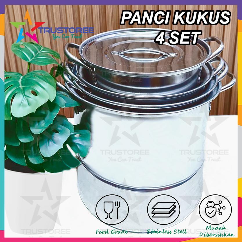 Panci Kukus  / Stockpot Steamer 4 Set Stainless Steel
