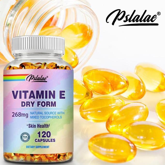 Bahan Baku Berkualitas Tinggi - Suplemen Kapsul Vitamin E - Antioksidan - 120 Kapsul/Botol - 268 Mg 