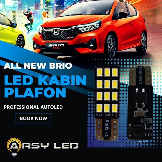 LED Lampu Plafon Kabin REM plat nomor Mobil Honda New Brio 2018 - 2025 Car