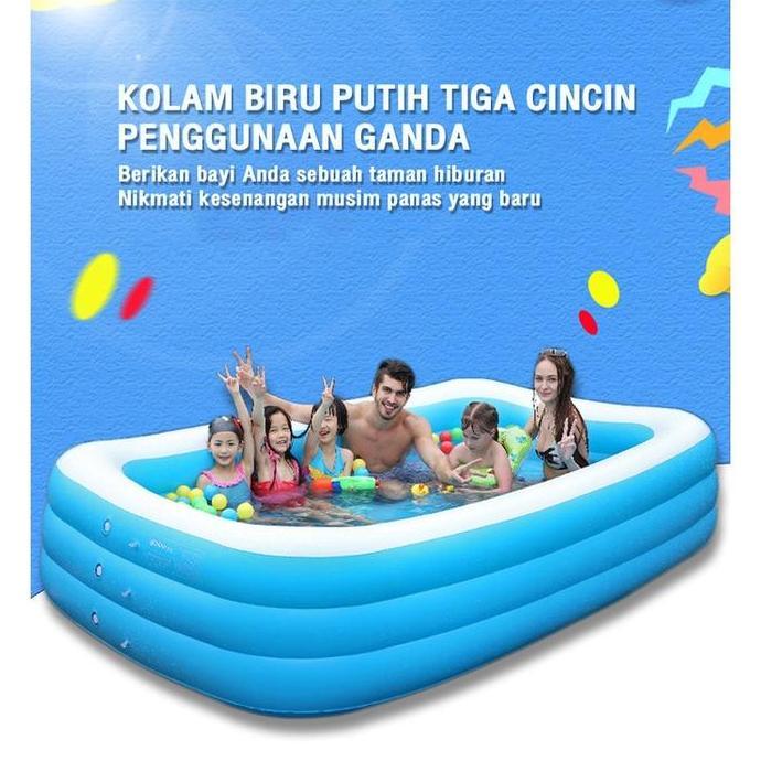 kolam renang anak jumbo 3 meter/3 Rings Thick rubber inflatable swimming pool/Kolam renang karet yan