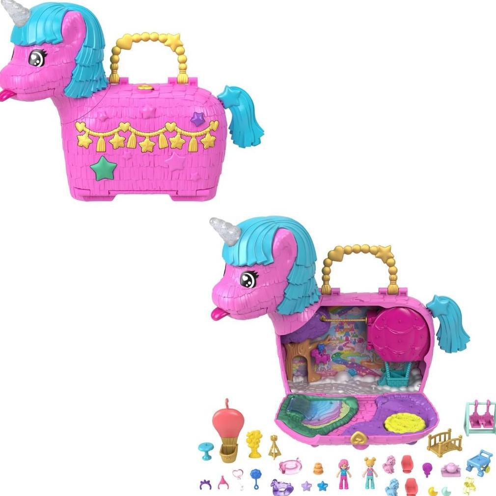 Polly Pocket Unicorn Partilandia Pinata Pencil Case with 2 Mini Dolls