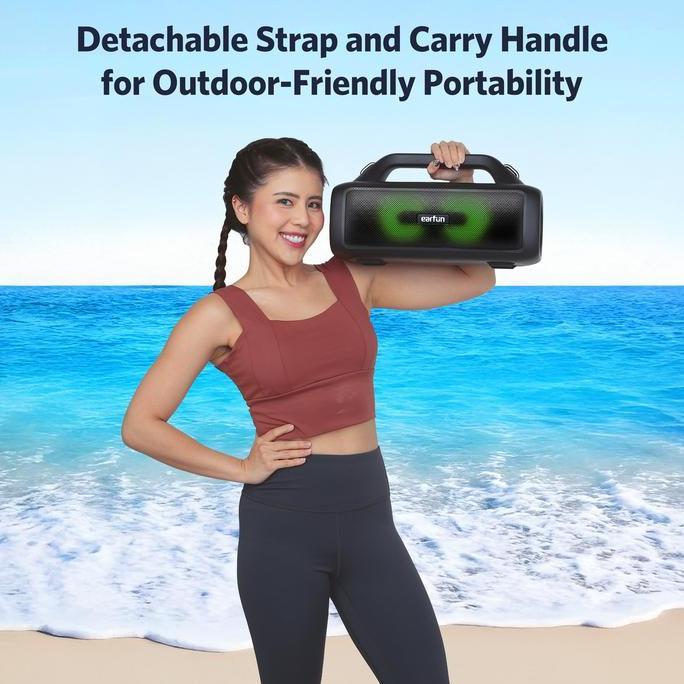 EarFun UBOOM X - Lightweight JumboBass Portable Bluetooth Speaker for Outdoor Listening Led Lighting