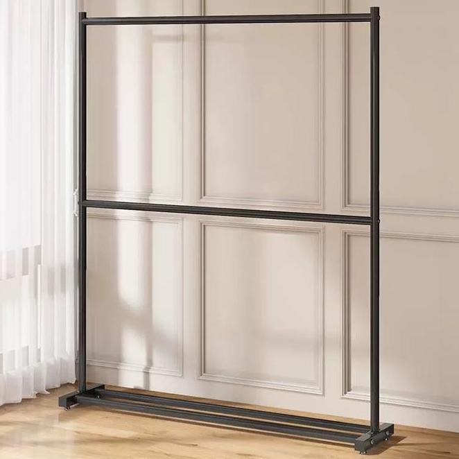 Gantungan Baju Besi Double Rak Baju Stand Hanger Gawang Jemuran Baju Jemuran Pakaian Hanger Baju Bes