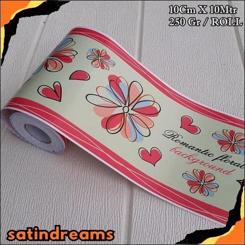 Termurah List Border Stiker 10 Meter Wall Border List Border Motif Bunga List Wallpaper Dinding Bord