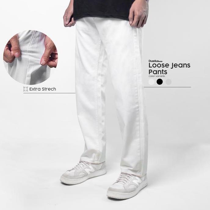 Treegoud~Celana Baggy Jeans Hitam Pria Loose Jeans Broken White Celana Jeans Panjang Celana Gombrong