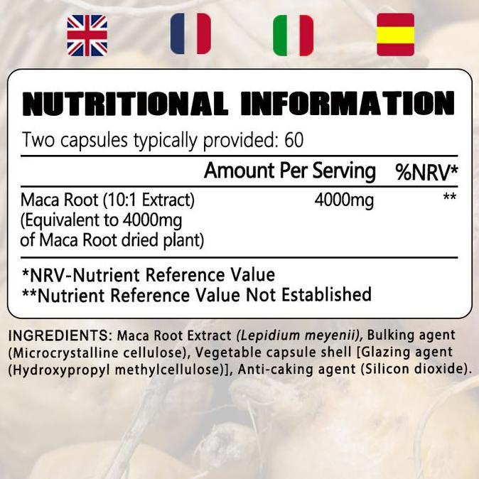 Xemenry - Kapsul Ekstrak Tanaman Akar Maca - 4000 Mg Per Kapsul - Memberikan Energi, Menjaga Ketenan
