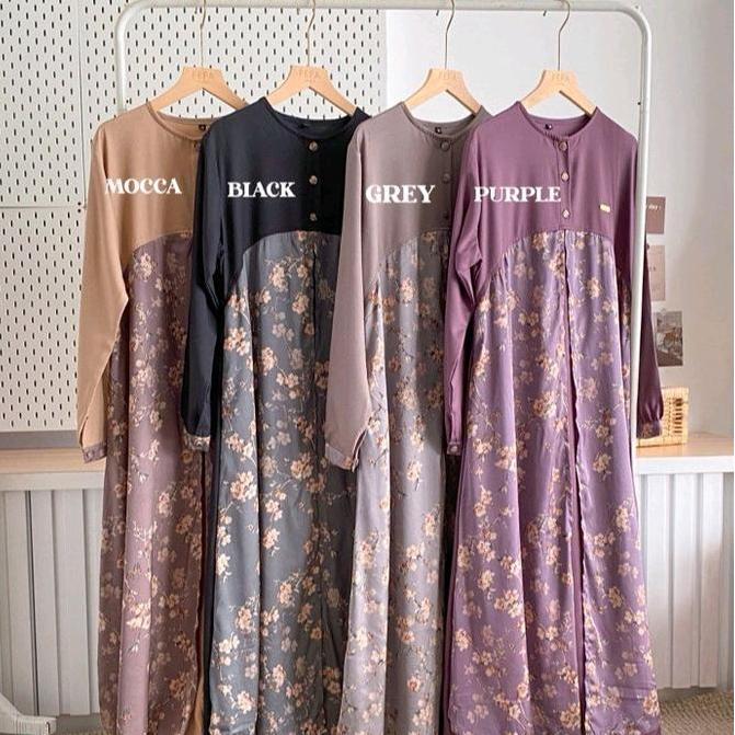 Arisha Dress-Bahan Armany Silk Mix Shakila Navy