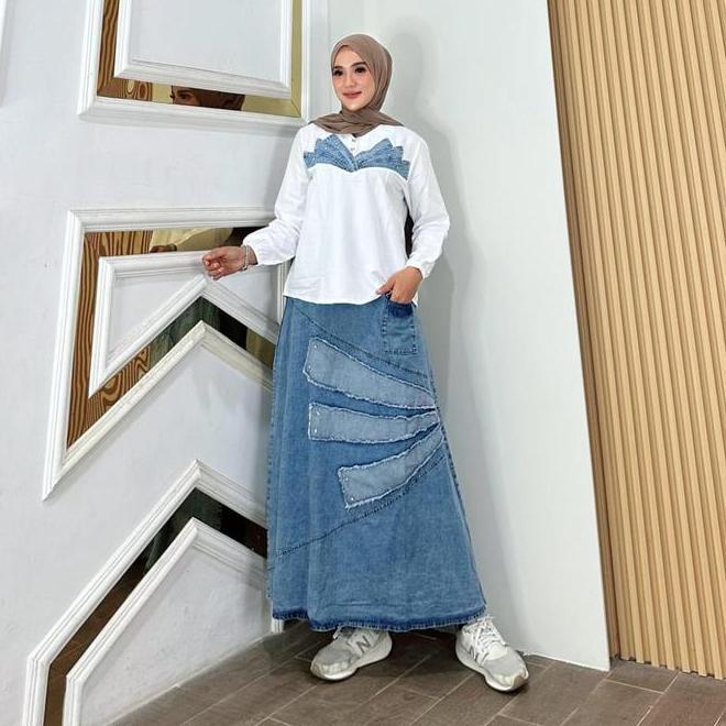 Nessie One Set Jeans Fashion Muslim Wanita Kekinian