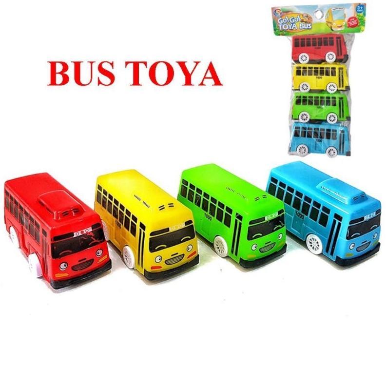 Mainan Mobil Tayo Set 4 Pcs Lt55 / Mainan Bus Mini Pull Back Anak