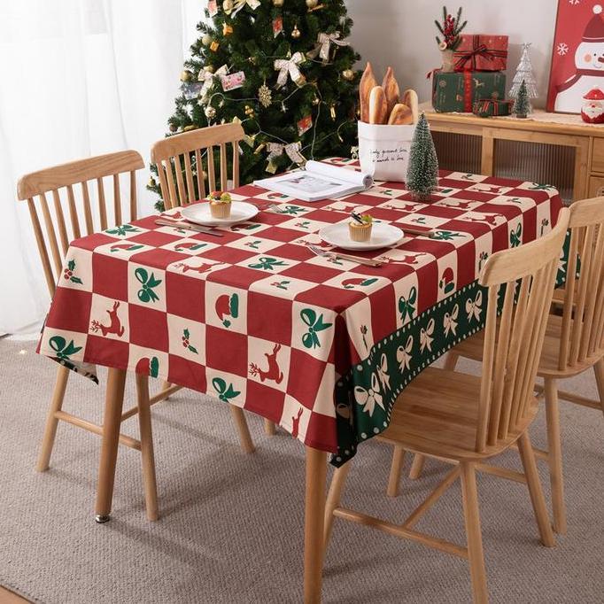 Taplak Meja Makan Natal Alas Meja Makan Kain Dekorasi Christmas PM