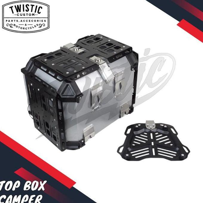 Top Box Pannier Tas Boks Bagasi Box Belakang Touring Camper 45L 45 Liter Motor BMW Himalayan Versys 