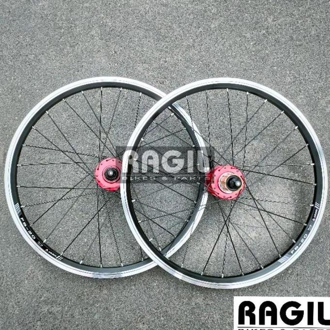 Wheelset Sepeda 20 Araya 20" Inch Velg Rim Rims Double Wall Alloy Fb20 Hub Freehub Bearing Jangkrik 
