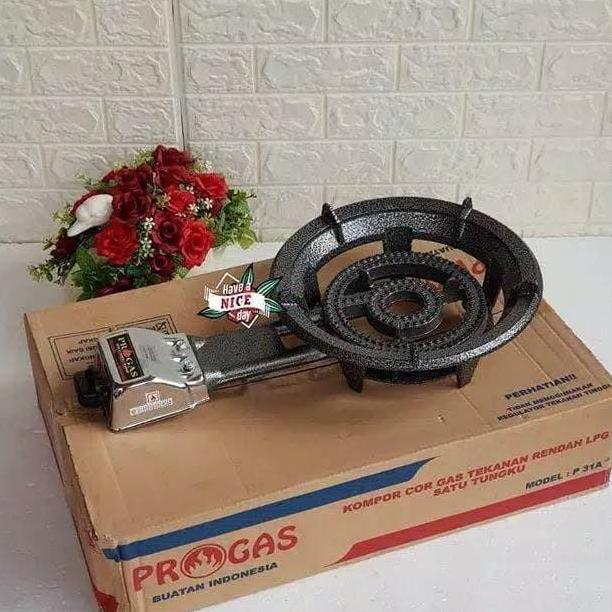 PAKET Kompor Gas MAWAR / COR PROGAS / SUGGO/WELHOME 1 Tungku P31A FREE Selang Regulator